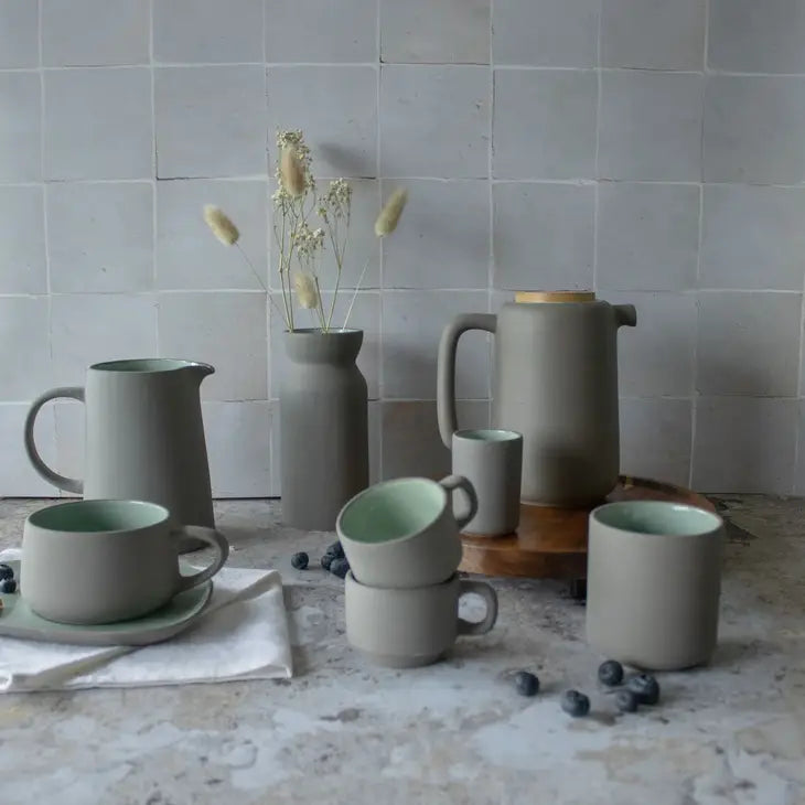 Set Of 4 Outo Cups 10cl In Stoneware