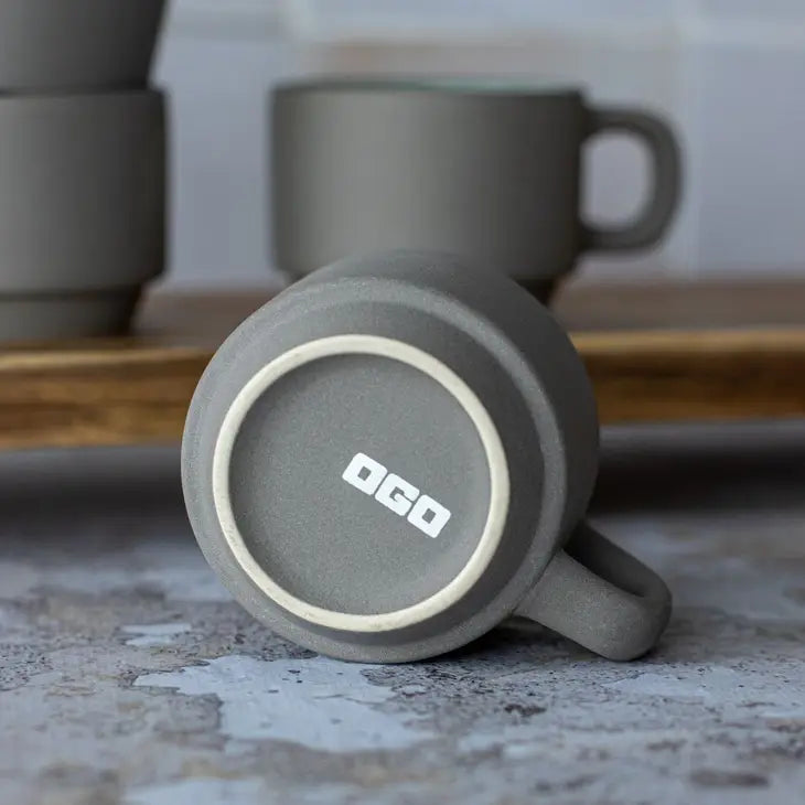 Set Of 4 Outo Cups 10cl In Stoneware