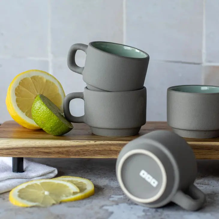Set Of 4 Outo Cups 10cl In Stoneware