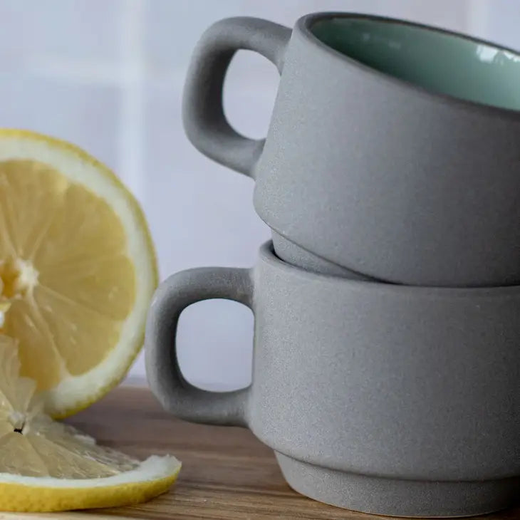 Set Of 4 Outo Cups 10cl In Stoneware
