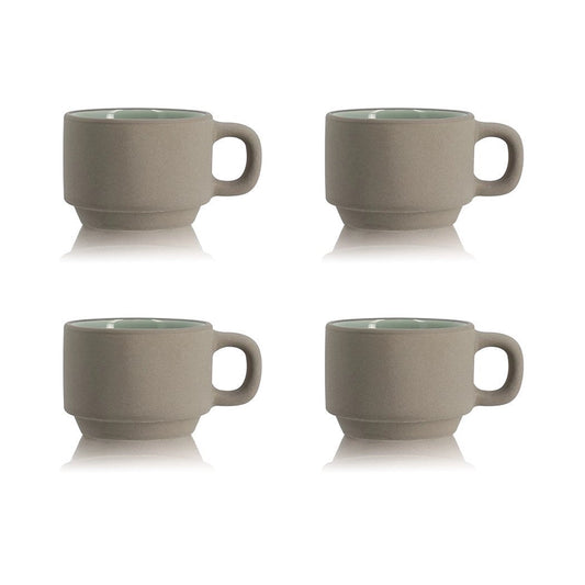Set Of 4 Outo Cups 10cl In Stoneware